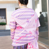 [プラスサイズ]パステルグルーミー  ボーダーL/S T