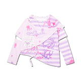[プラスサイズ]パステルグルーミー  ボーダーL/S T