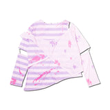 [プラスサイズ]パステルグルーミー  ボーダーL/S T