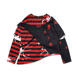 [プラスサイズ]ダークグルーミー ボーダーL/S T