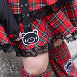 Dark Gloomy Plus Size Belt Skirt