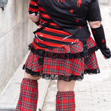 Dark Gloomy Plus Size Belt Skirt