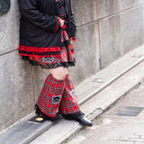 Dark Gloomy Plus Size Belt Skirt