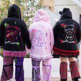 Dark Gloomy Plus Size Bear Ear Hoodie
