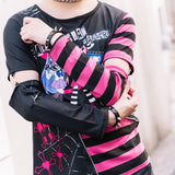 EMO Punk Menhera Chan Zip Long Sleeve Tee