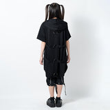 [Short Sleeves] Back Harness Hoodie