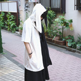 [Short Sleeve] Asymmetry Usamimi Zip Parka