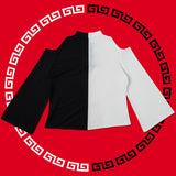Assimetry Off-Shoulder China Button T-Shirt