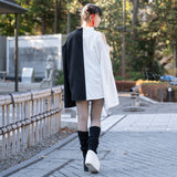 Assimetry Off-Shoulder China Button T-Shirt