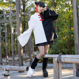 Assimetry Off-Shoulder China Button T-Shirt