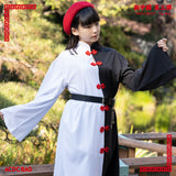 Asymmetric Button China Dress