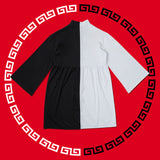 Asymmetric Button China Dress