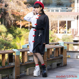 Asymmetric Button China Dress