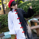 Asymmetric Button China Dress
