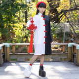 Asymmetric Button China Dress
