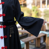 Asymmetric Button China Dress